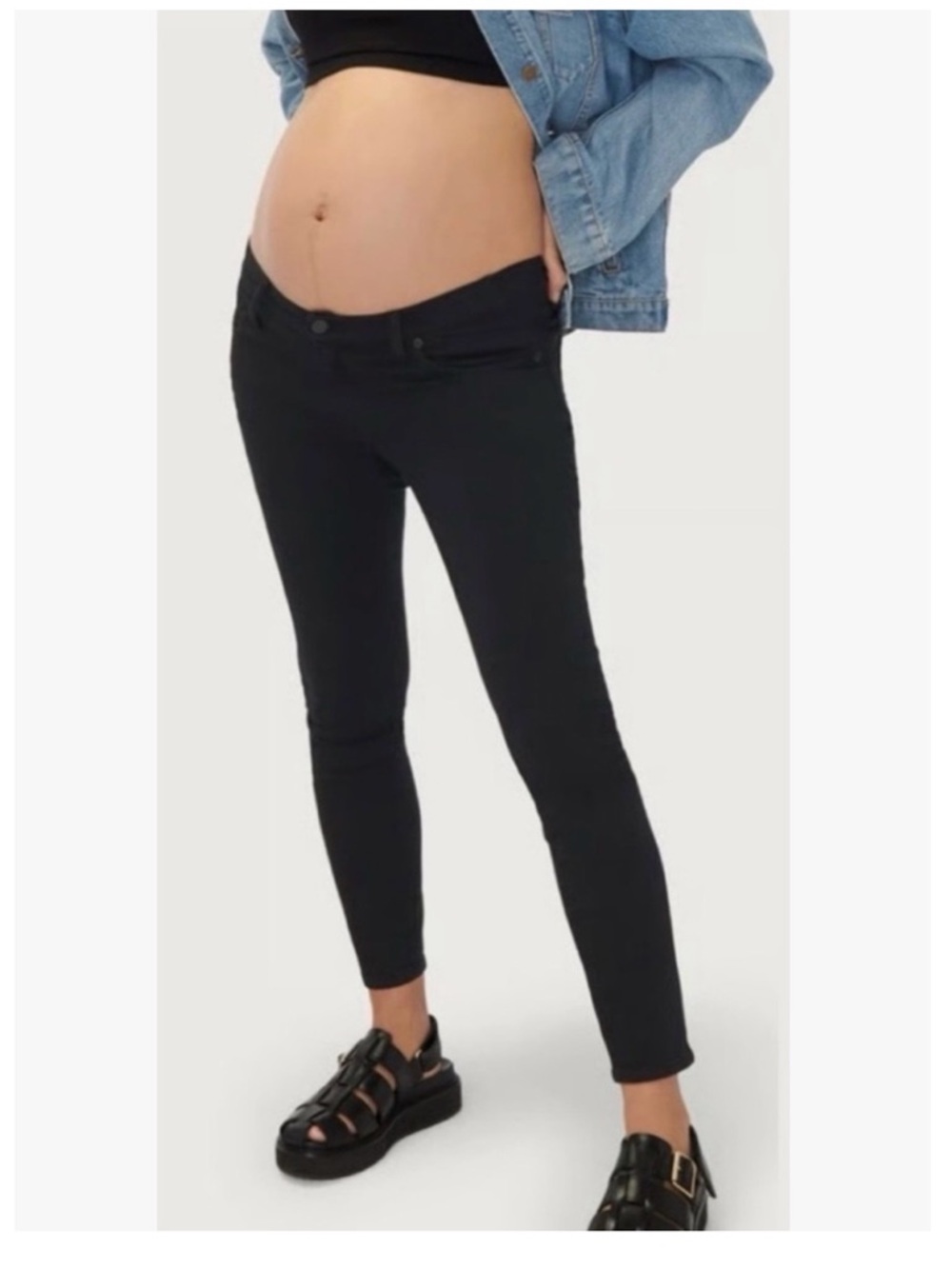 Hatch x Current Elliott Black Maternity Skinny Jeans
